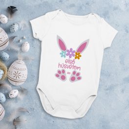   Első húsvétom feliratos Húsvéti mintás baba body tetszőleges évszámmal