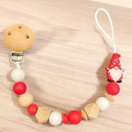 Egyedi cumilánc - piros Mikulás manó