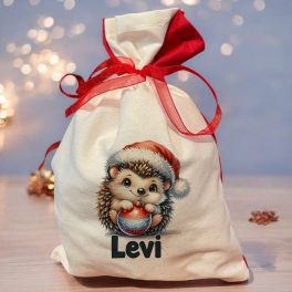 Mikulás zsák saját névvel - sünis