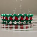 Piros-fehér-zöld szurkolói paracord karkötő