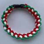 Piros-fehér-zöld szurkolói paracord karkötő