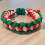 Piros-fehér-zöld szurkolói paracord karkötő