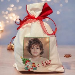 Mikulás zsák saját névvel- saját fotóddal