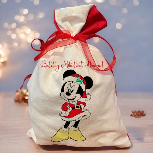 Mikulás zsák saját névve - Minnie egér