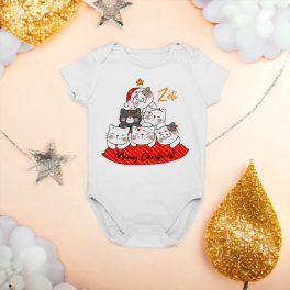 Karácsonyi baba body cicás