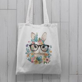 Egyedi mintás vászonszatyor nyuszi Húsvétra