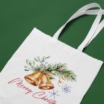 Egyedi mintás vászonszatyor_Karácsonyi harang