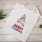 Egyedi mintás vászonszatyor_Karácsonyi kutyás