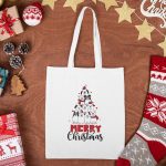 Egyedi mintás vászonszatyor_Karácsonyi kutyás