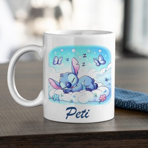 Egyedi mintás bögre névvel - Stitch