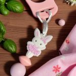 Egyedi neves cumilánc - balerina nyuszis