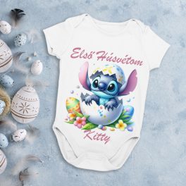Első Húsvétom neves feliratos egyedi baba body - Stitch