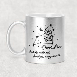  Csillagképes horoszkóp bögre - OROSZLÁN - csillámos bögre 