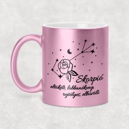   Csillagképes horoszkóp bögre - SKORPIÓ - csillámos bögre 