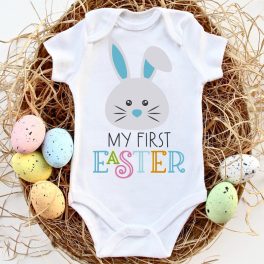   My first easter - első húsvétom feliratos, húsvéti mintás baba body