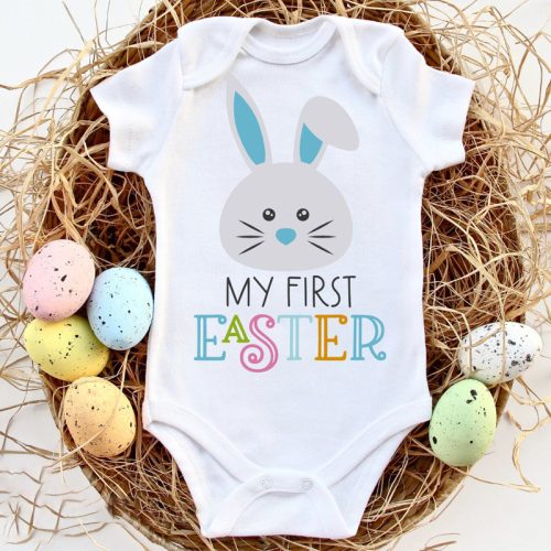 My first easter - első húsvétom feliratos, húsvéti mintás baba body