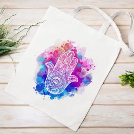 Hamsa tenyere, szeme egyedi mintás vászontáska