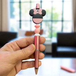 Egyedi mint szilikon gyöngyös toll - Minnie egér fejjel